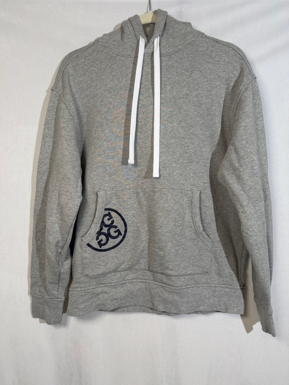 G/FORE Logo Pullover Hoodie Size M Gray And Navy EUC - Picture 2 of 8